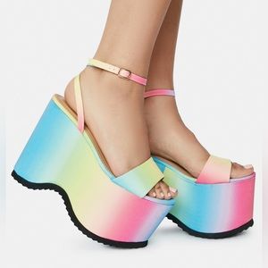 Azalea Wang I Have Needs Rainbow Platform Sandals